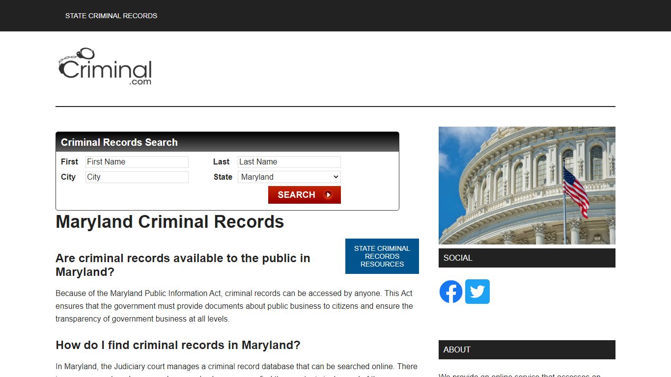 Maryland Criminal Records